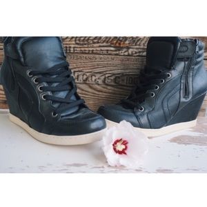 Black Heeled Sneakers